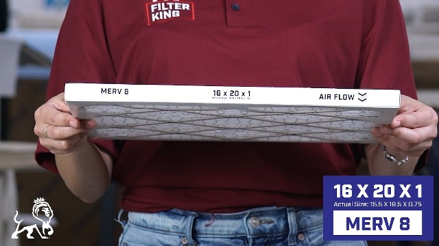 Image of Filter King 16x20x1 Air Filter (MERV 8) (6-Pack) Dust & Allergy Control AC Furnace Filters, MADE IN USA, HVAC, Pleated, Electrostatic (Actual Size: 15.5 x 19.5 x .75)