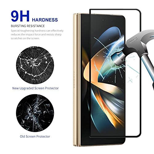 Image of Casodon Tempered Glass Screen Protector Guard for Samsung Galaxy Fold 5 (Black) Full Screen Coverage with Easy Installation Kit