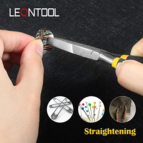 Image of 4.5-Inch Flat Nose Jewelry Making Pliers - Duck Bill, Smooth Jaw, Wire Bending, Wire Straightener, Ring Opening, Precision Plier