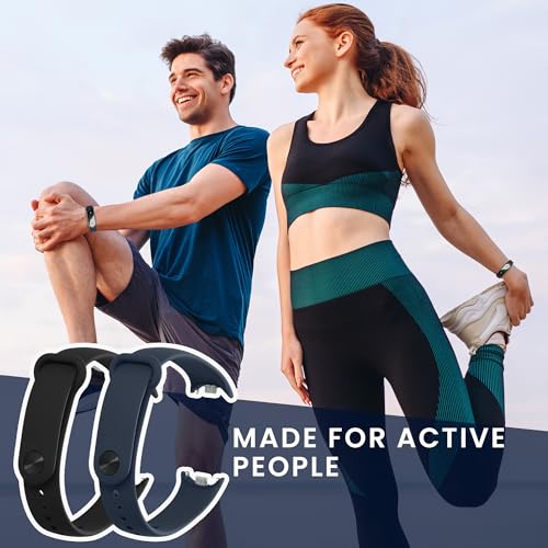 kwmobile 2X Sportarmband kompatibel mit Xiaomi Mi Band 10 / Mi Band 9/8 Armband - Fitnesstracker Band Set aus TPU Silikon