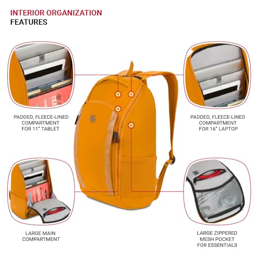 Image of SwissGear 8118 Laptop Backpack, Fits up to 14-Inch Laptop, Mustard
