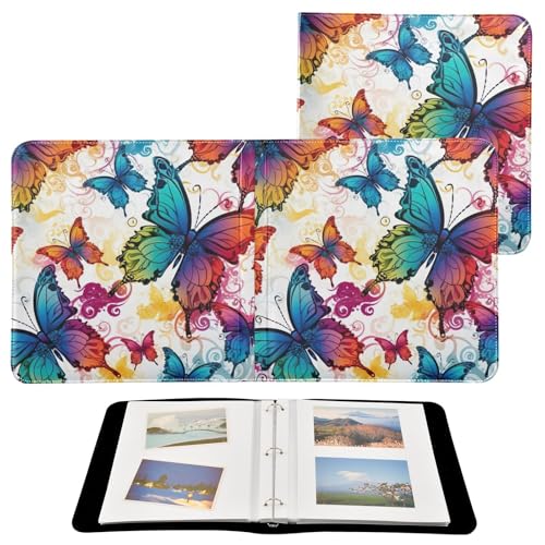 Álbum de Fotos Colorido Mariposa Auto Adhesivo Scrapbooking 3x5 4x6 5x7 6x8 DIY Álbum de 3 Anillas 20 Páginas en Blanco Álbum Magnético miniatura 2