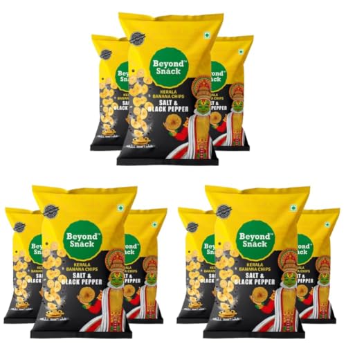 Image of Beyond Snack Nendran Kerala Banana Chips | Salt and Pepper | Thin Crunchy Crispy Snack |300g (100g*3packs) (Pack of 3)