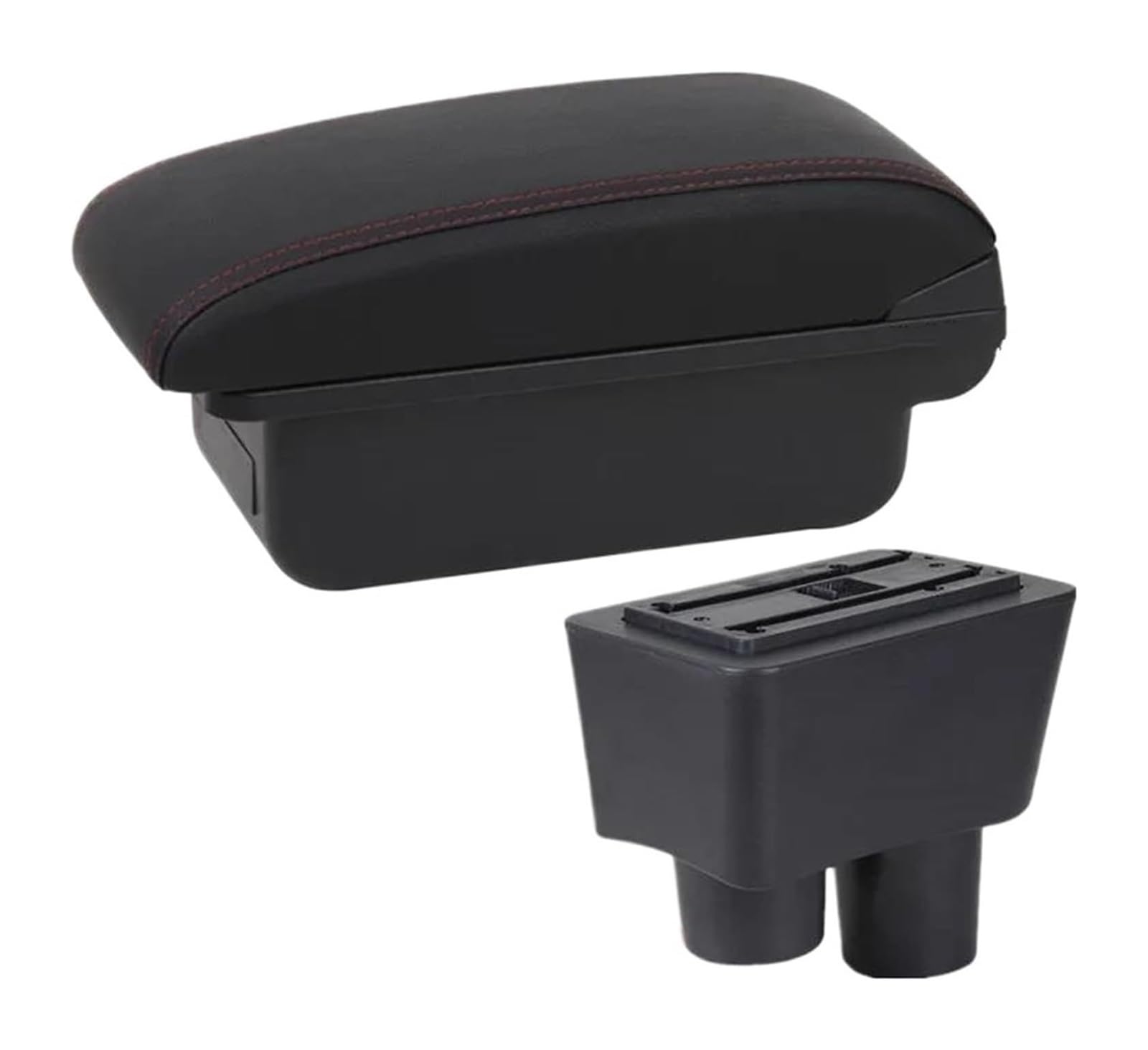 Hckclmbmzw A1 Red Line No Usb For Nissan For Almera For Versa Car Armrest Box Central Storage Retrofit Interior Accessories Car Armrest Center Console(A1 Red Line No Usb)