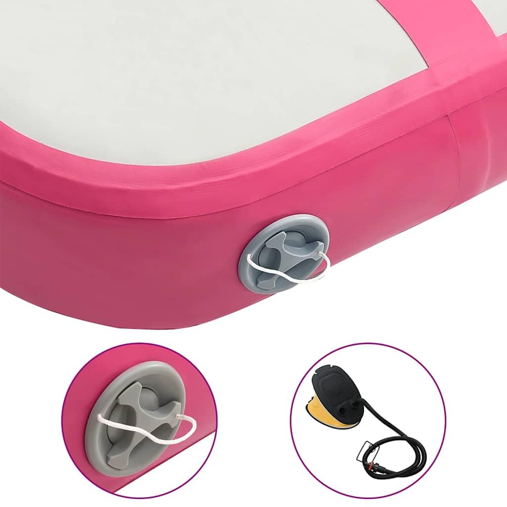 Tappetino Ginnastica Gonfiabile con Pompa 60x100x20 cm PVC Rosa, Articoli Sportivi,Esercizio e Fitness,Yoga e Pilates,Tappetini per Yoga e Pilates, 4.2kg-92655