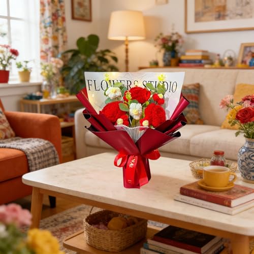 Patron tricot bouquet fleurs de luxe avec LED projet laine - 3