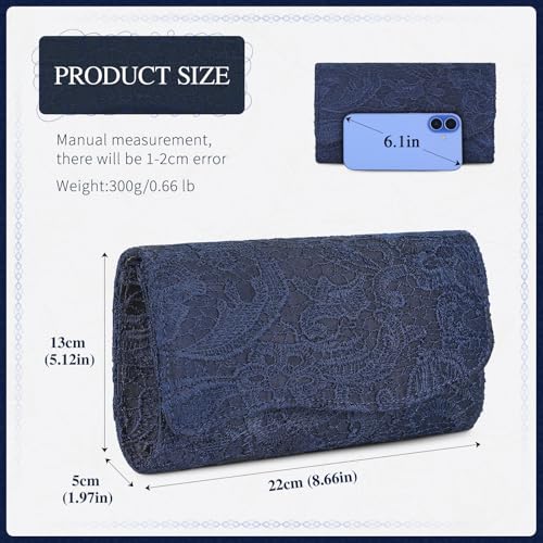 Image of UBORSE Evening Bag Lace Clutch Purse for Women Formal Elegant Envelope Wedding Party Cocktail Crossbody Shoulder Bag