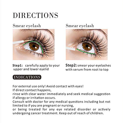 Eyelash Growth Serum, Natural Eyebrow Enhancer Rapid Lash Boost Serum for Longer, Fuller Thicker Lashes & Brows 0 Hormone Without Irritation (5ML)