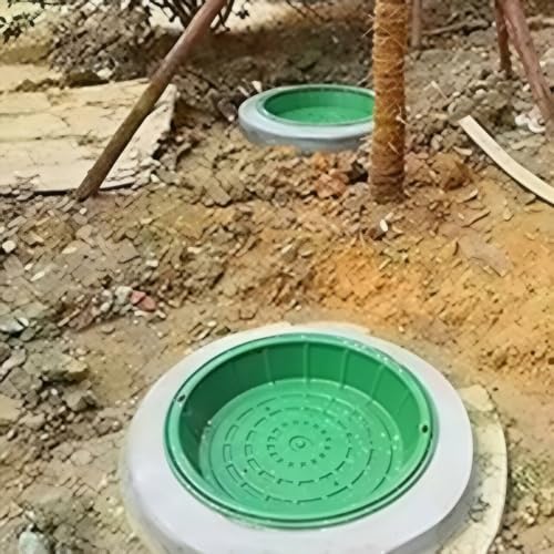 Cubierta de alcantarilla circular de resina resistente para tapa de cesped con marco 3