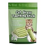 6 Katzengras-Kaustäbchen für Wohnungskatzen, Natürliche Zahnpflege-Sticks mit Katzengras gegen Haarballen - Spielzeug & Snack in Einem