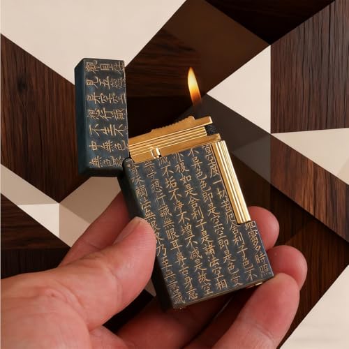 Encendedor de latón con grabado de caracteres chinos miniatura 2