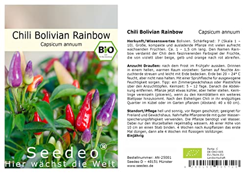 Seedeo® Chili Bolivian Rainbow (Capsicum annuum) 10 Samen BIO Seedeo® Chili Bolivian Rainbow (Capsicum annuum) 10 Samen BIO