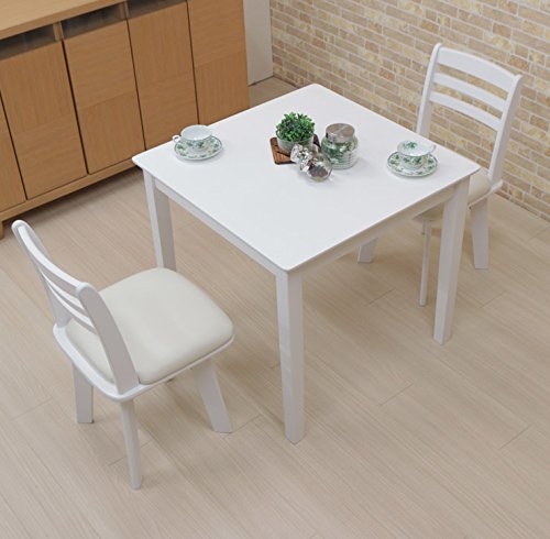 Amazon｜ダイニングテーブル 3点セット 2人掛 75cm 回転椅子 ac75-3