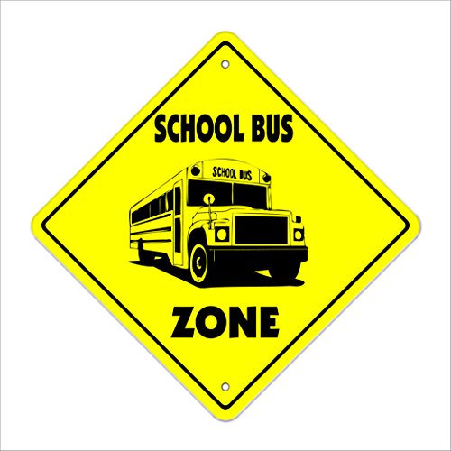 School Bus Crossing Sign Zone Xing | Indoor/Outdoor | 12' Tall Driver elementry schoolbus busses