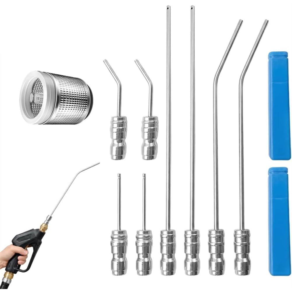 Aundhegrtt Wand Extension Nozzle& 8 Pack High Pressure Washer Nozzle Kit for Washing Machine& Automotive Cleaning Ac