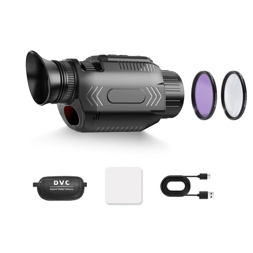 Monoculare per Visione Notturna 4K, Telescopio Digitale A Infrarossi WiFi, Monoculare con Zoom 28X da 68 MP con Obiettivo Macro + Filtro Polarizzatore