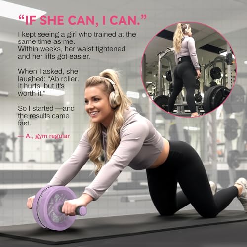 Image of VINSGUIR Ab Roller Wheel, Abs & Core Workout Equipment for Home Gym with Knee Pad Accessories, Abdominal Wheel for Full-body Strength Training