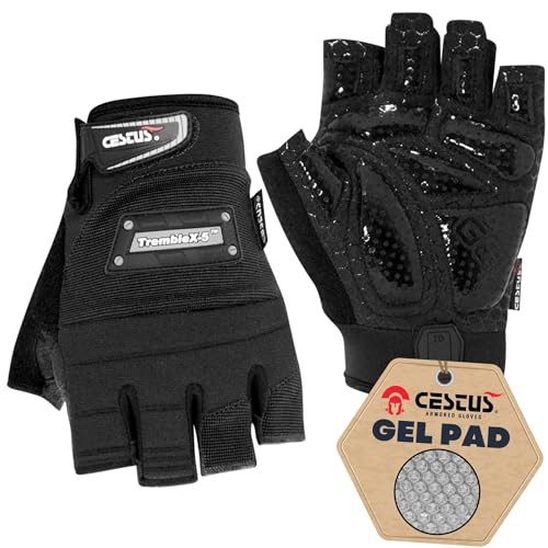 ✅ 10 Best Anti Vibration Gloves 8 Cestus 2021, Fingerless Work Gloves, Vibration Dampening Gel Palm for Power Tools, Construction, Carpentry, Framing (X-Large)