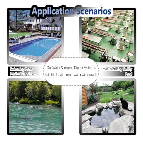 Campionatore telescopico per acqua con becher graduato, palo di campionamento extra lungo per pesca e rimozione detriti, ideale per impianti di produzione