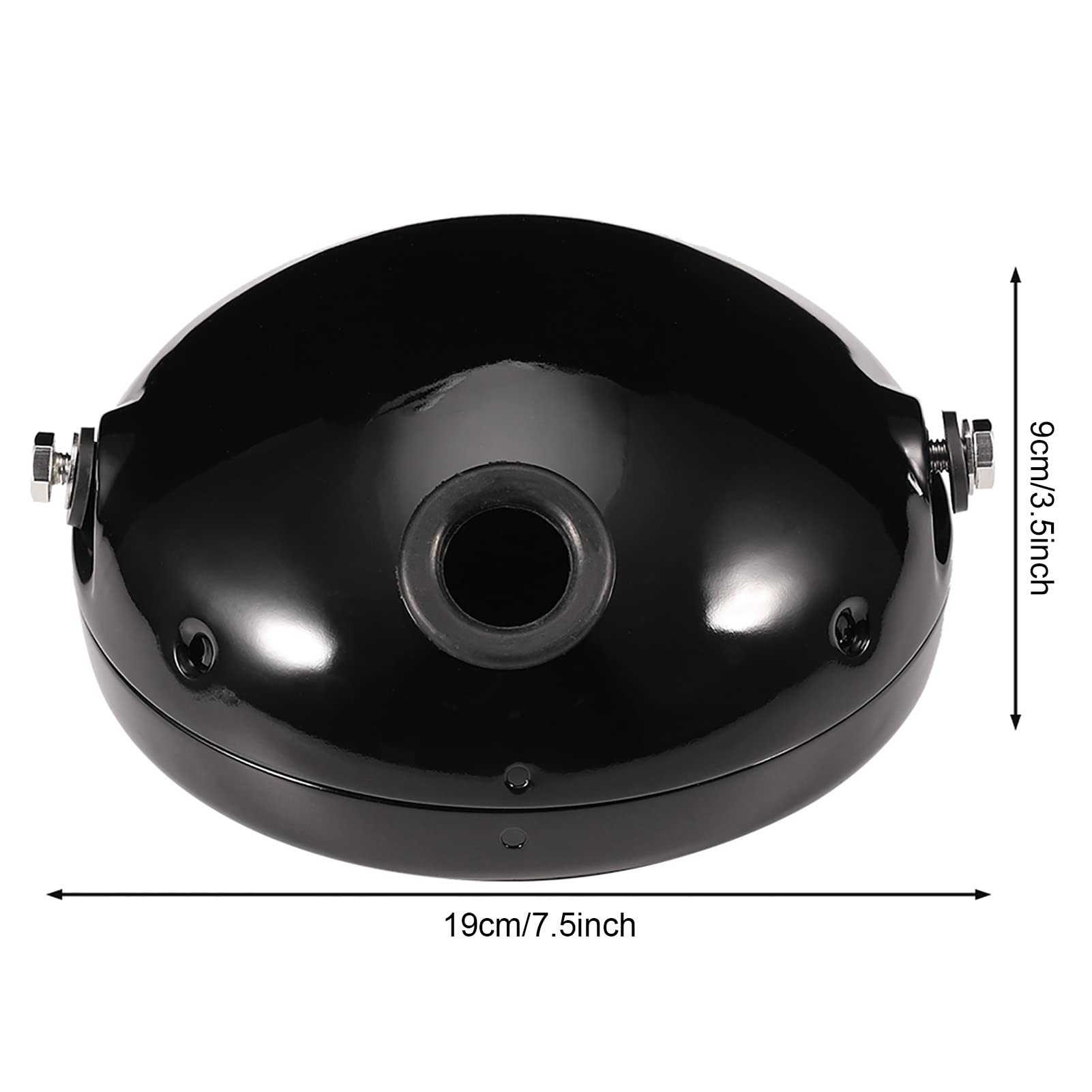 Custodia in ferro per faro anteriore a LED da 7 pollici per moto, copertura rotonda per faro anteriore di motocicletta, custodia resistente in metallo per faro con accessori di (Nera)
