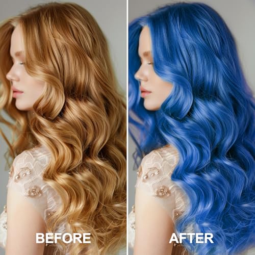 Spray temporal para cabello uso único, color azul miniatura 4
