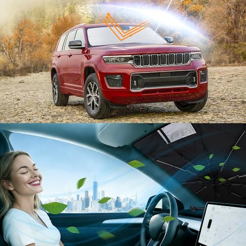 Image of Windshield Sun Shade Umbrella for 2011-2021 Jeep Grand Cherokee