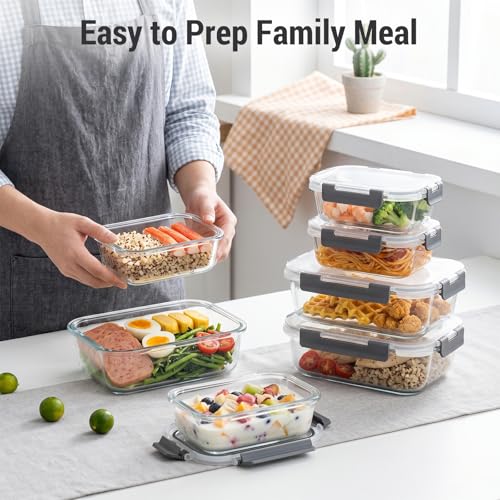 Dealusy 10-Pack Glass Food Containers