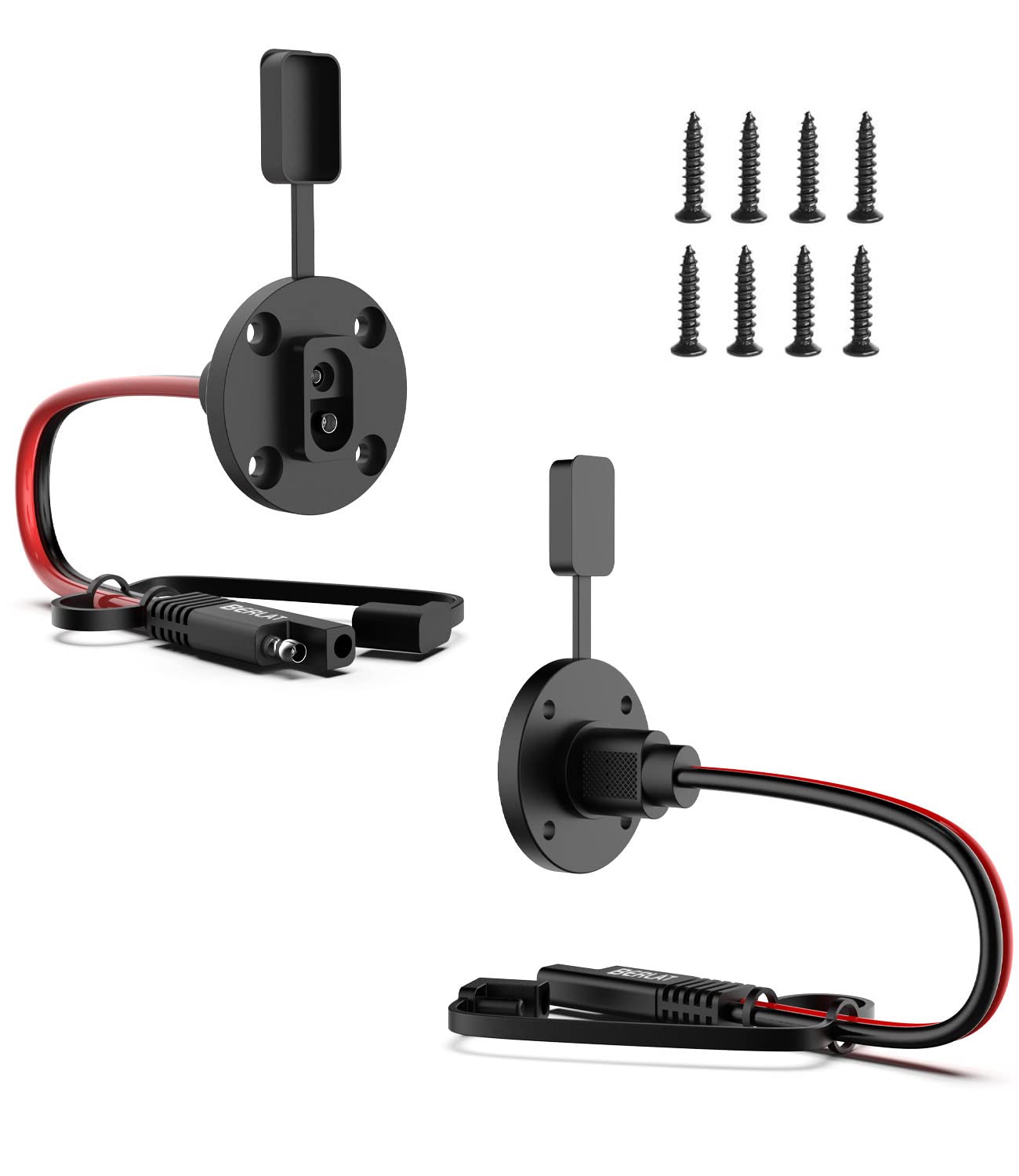 Buy SAE Power Socket Sidewall Port Connector 12AWG,2Pcs Weatherproof