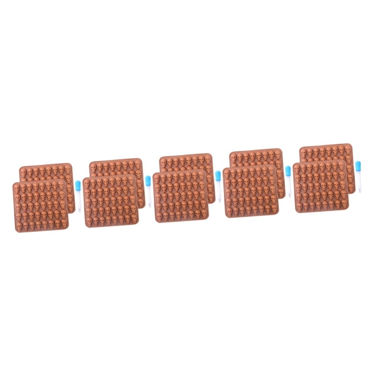 Ciieeo 5 Set stampo del cranio biscotto cioccolato stampo da forno per cioccolato gommoso halloween hallowen arredamento fondente teschio stampini fai da te Gel di silice
