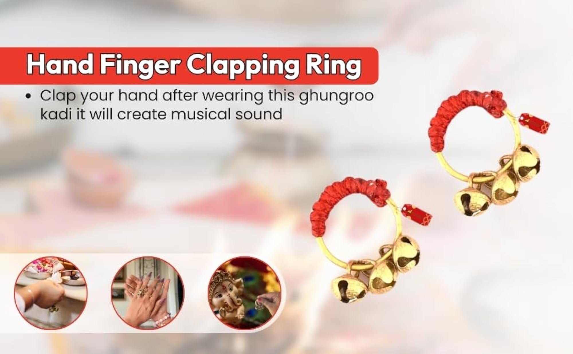 Ghungroo Kadi Fingers for Puja Aarti Hand Clapping