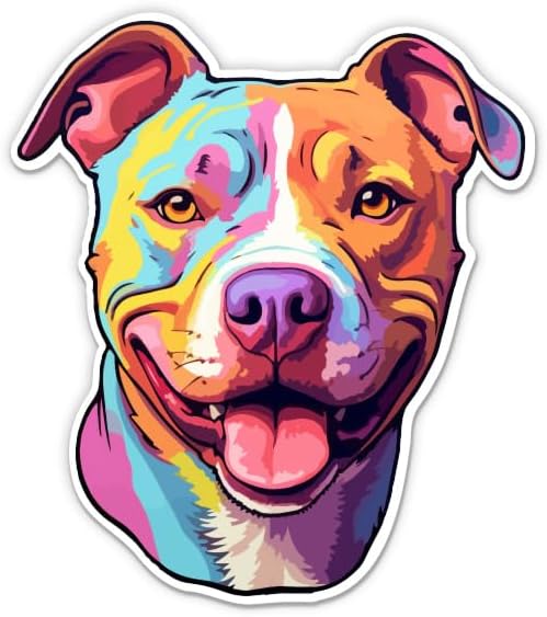 American Pit Bull - Adhesivo para portátil de 3 pulgadas, vinilo impermeable para automóvil, teléfono, botella de agua, calcomanía colorida de perro