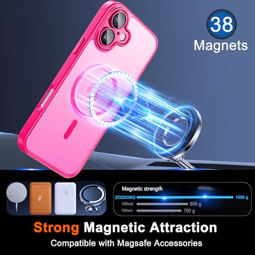 Image of Magnetic for iPhone 17 Case with Privacy Screen Protector, Hot Pink