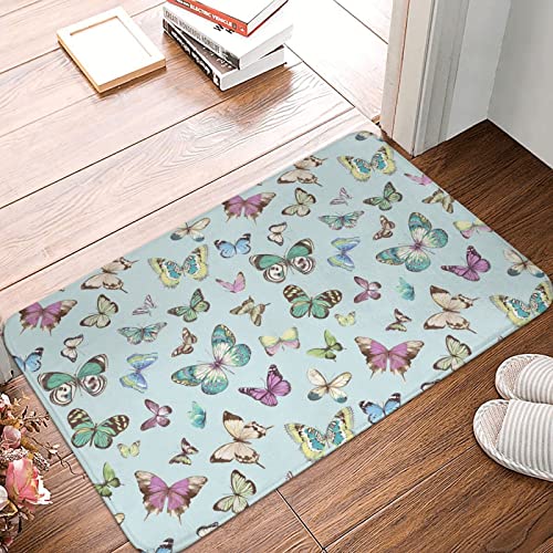 Tapete de bienvenida de primavera con diseño de mariposa para exteriores (color: estilo I, tamaño: 40 x 60 cm)