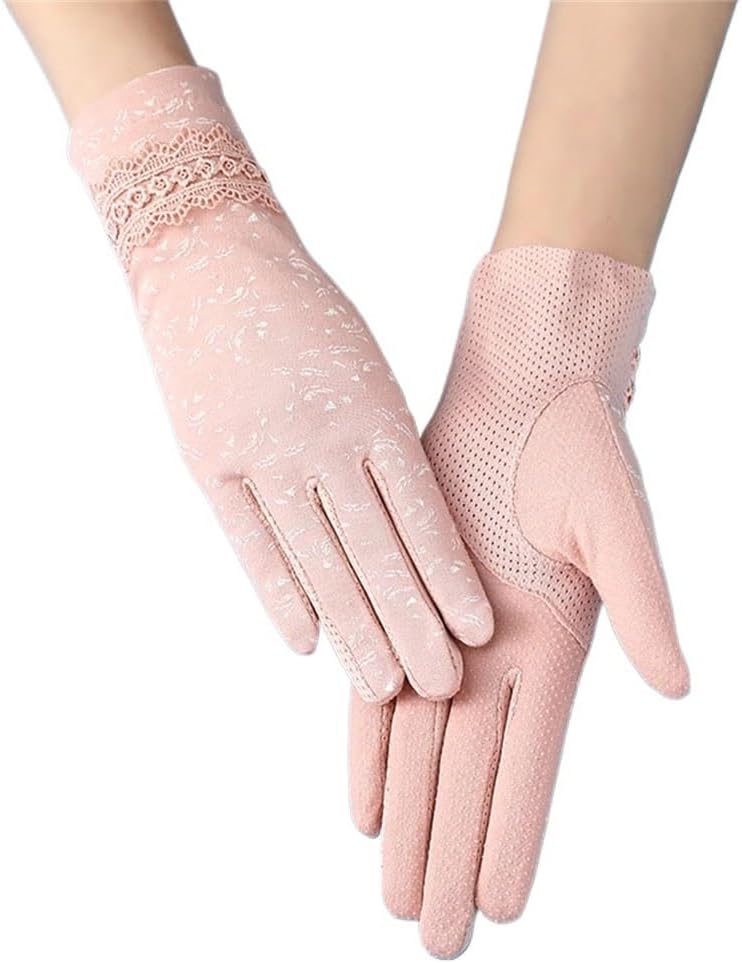 Sun protection gloves, women's short cotton sunshade, spring and autumn touch screen gloves