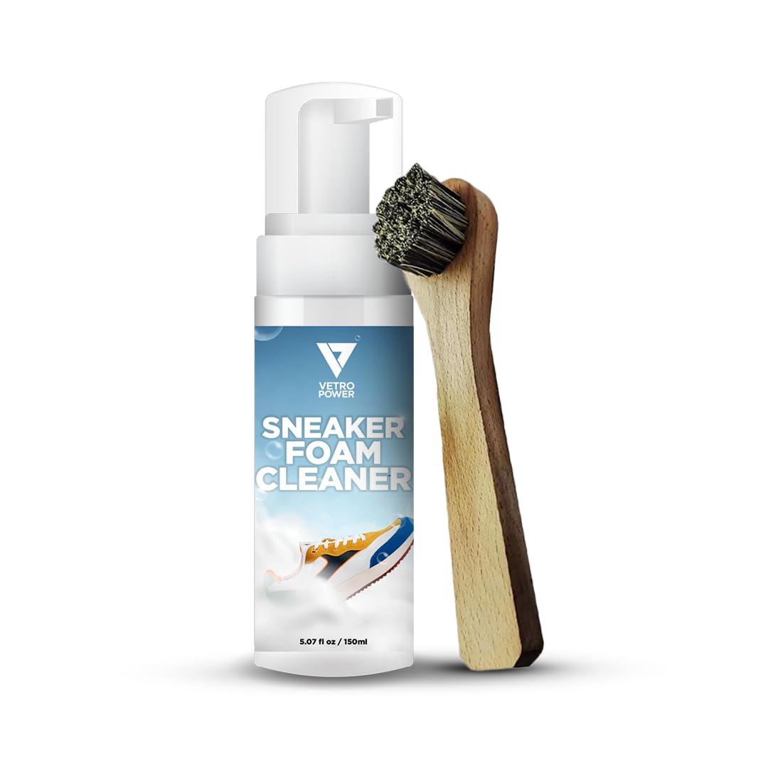 Vetro Power Sneaker Cleaner Foam (150 ml) – Instant Footwear Cleaner for Suede, Nubuck, Canvas, Cotton, Mesh, Rubber, and Polyester + Free Premium Brush Included (B0C6Q42XYC) Amazon Price History, Amazon Price Tracker