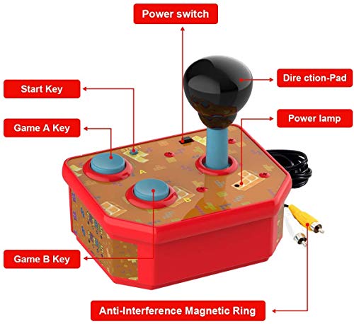 NBCP Handheld Games Console ,Classic Mini Arcade Joystick Plug and Play Built-in 180 TV Video Games for Kids, Children Gift, Birthday Gift (AV Cable) (Mini Handheld) (Orange) - Thumbnail 4