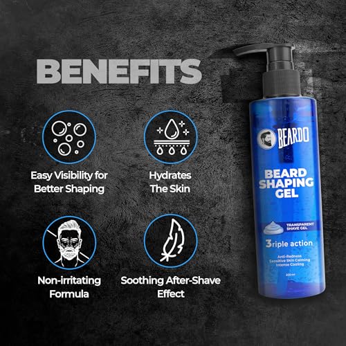 Image of Beardo Precision Edge Combo | Shaping Gel + Ape-X Go Pocket Trimmer + Styling Tool | Precision Beard Grooming Kit for Men | Perfect Beard Lines, Clean Cheek Line, Jawline & Styling Tool | Gromming Kit