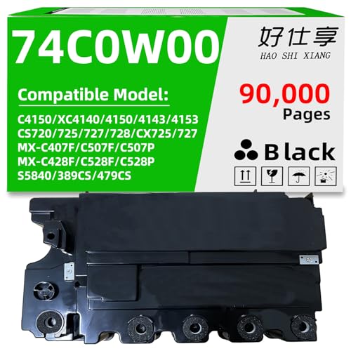 HAO SHI XIANG 74C0W00 Waste Toner Bottle Compatible for CS720 CS725 CX725 CS727 CS728 CX727 C4150 XC4140 XC4150 XC4143 XC4153 S5840 591-BBCN MX-C407F/C507F/C507P/C428F/C528F/C528P Waste Toner Box