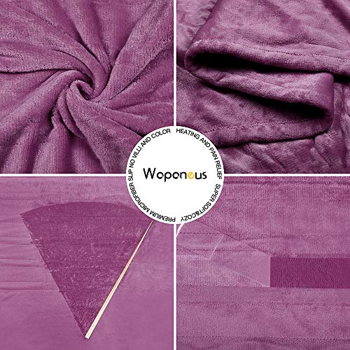 Wapaneus Foot Pocket Heated Blanket Electric Throw With 3 Heating Levels And Auto Shut Off, Flannel Fast-Heating Heated Throw 50" X 60", Etl Listed,Machine Washable, Purple #TOP5