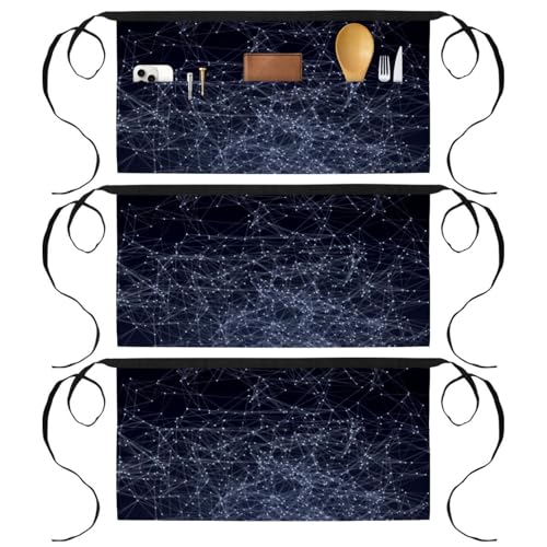 Tabliers courts Constellation pour cuisine et bistrot en lot de 3