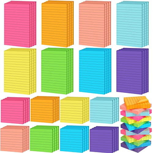 Image of Yexiya 64 Pcs Lined Sticky Notes Self Stick Notes Bulk, 4 x 6in, 3 x 3in