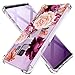 KIOMY Galaxy S9 Case for Girls Clear with Purple Flower Pattern Design Shockproof Protective Cute Floral Back Cover for Samsung Galaxy S9 5.8 Inch Women Flexible Slim Fit Soft Cell Phone Cases