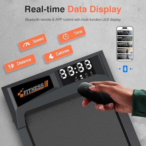 Image of Walking Treadmill for Senior with Long Handrail, with LCD Display 300 lbs Capacity Folding Treadmills for Home Under Desk Treadmill Walking pad Treadmill