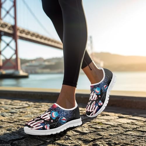Image of Floral Sneakers for Women Colorful Art Shoes for Women Slip On Casual Work Shoes