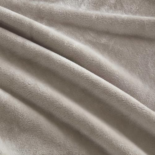 Image of Martha Stewart - King Size Blanket, Ultra-Soft Plush Fleece Throw Blanket with Double-Needle Stitching, 350 GSM, Medium Weight Bedding for Bed or Couch (Bedford Solid Grey)