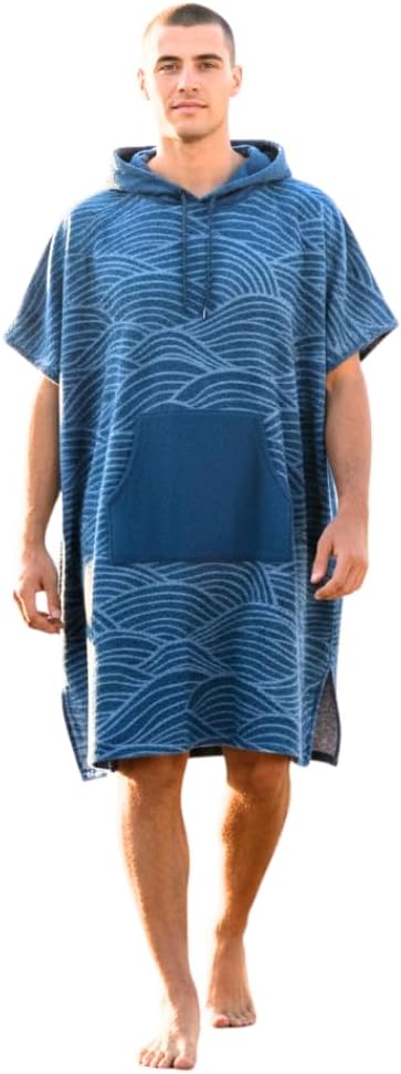 Malo’o Nalu Surf Poncho Changing Robe with Hood, Soft Absorbent Towel Poncho for Kids & Adults, Beach, Surf, Swim & Pool Changing Towel
