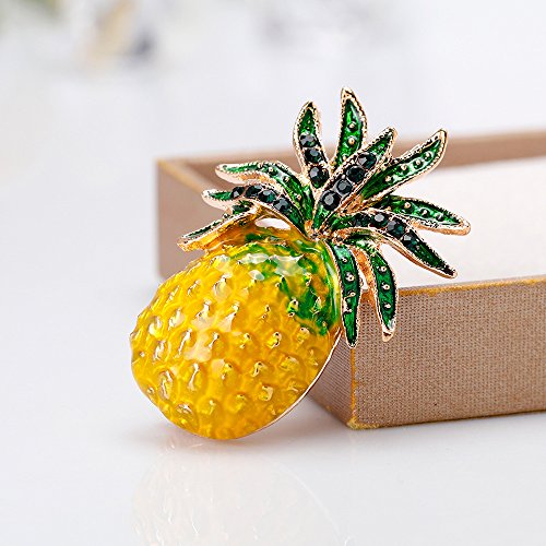 Image of AOCHEE Fruit Brooch Pineapple Brooches for Women Crystal Brooches Fruit