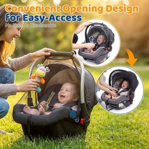 Image of Orzbow 2-Pack Mosquito Net for Car Seat and Doona Stroller, Black