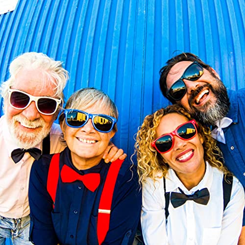 SUNOVELTIES 12 Pack Neon Colors Sunglasses Classic Retro Party Favors Sunglasses for Unisex Adult2