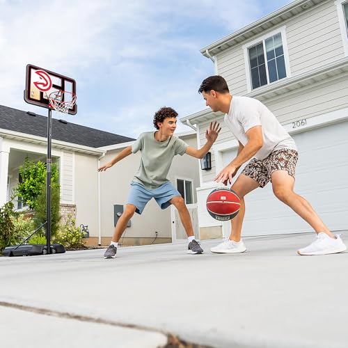 Image of Lifetime NBA Atlanta Hawks Portable Basketball Hoop, Adjustable Height 7.5-10 Ft, 44 Inch Shatterproof Fusion Backboard, Base with Wheels